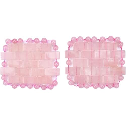 ideayard Rose Quartz Eye Mask, Mini Eye Mask Natural Quartz Mask for Eliminate Wrinkles Puffiness (Rose quartz-2)