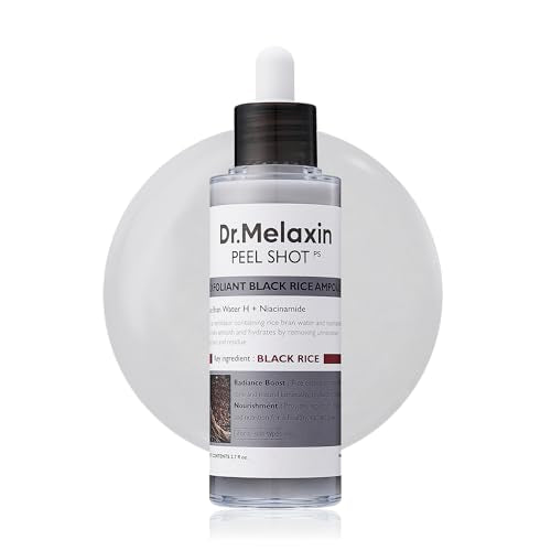 Dr.Melaxin Peel Shot Glow Black Rice Peeling Ampoule 80ml Daily Soft Exfoliating Face and Body Scrub Dead Skin Cells Remover for All Skin Types korean skin care