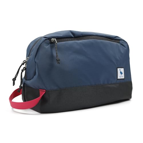 Travel Toiletry Bag 8L, Large Packing Cube with Waterproof TPU Wet/Dry Compartment (03 Blue Abyss)