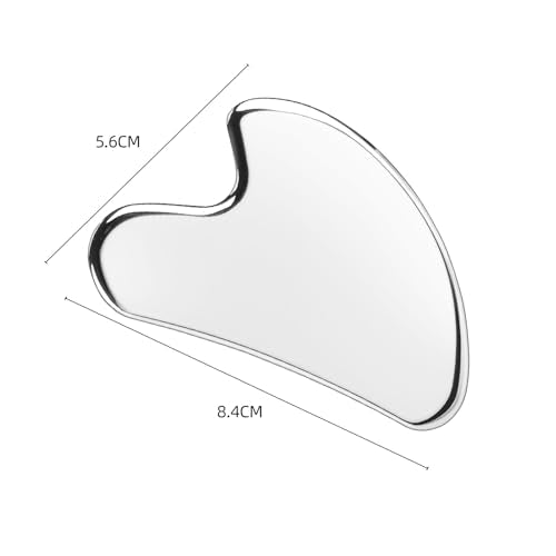 BTYMS Gua Sha Facial Tools, 2 Pcs Heart Shaped Guasha Tool Stainless Steel Face Sculpting Tool