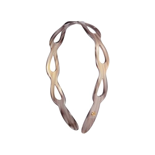 EVITA PERONI Headbands for Women Non Slip Acetate Hollow Design High-grade and Fashionable Headbands Women's Hair with Teeth Comfort Hairband - Quicksand Gray