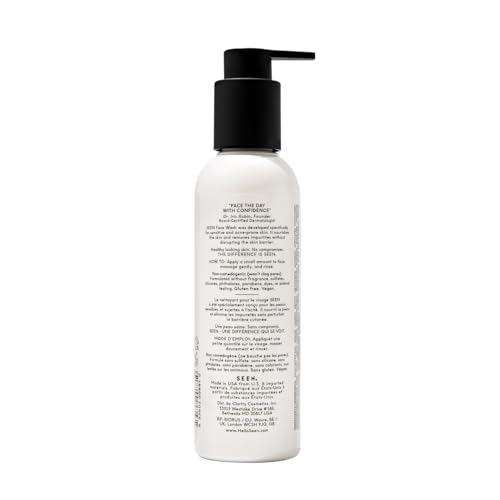 SEEN Face Wash, Fragrance Free -Non-Comedogenic & Non-Irritating Face Cleanser - Dermatologist-Developed - Safe for Sensitive, Eczema & Acne Prone Skin