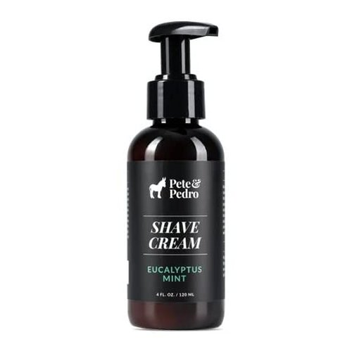 Pete & Pedro SHAVE CREAM - Natural & Artisan-Crafted, Eucalyptus Mint Scent | Rich & Thick Lather, Great For Sensitive Skin, Less Shaving Irritation/Razor Burn/Ingrowns | As Seen on Shark Tank, 4 oz.