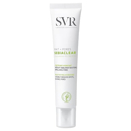 SVR Sebiaclear Mat+Pores Mattifying Face Cream. 4% Niacinamide Non-Comedogenic Moisturizer for Oily to Combination Skin. Controls Shine & Visibly Tighten Pores. Oil-Free, 1.3 fl.oz