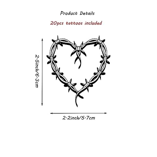 QualityLife Karol Temporary Tattoos, 20pcs Multicolor Heart Themes, Easy to Apply, Waterproof, Safe Materials, Long-Lasting, Concert Accessories or Gifts