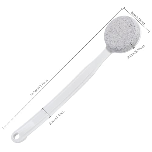Pumice Stone for Feet with Long Handle 13.7", Hard Skin Callus Remover, Scrubber and Exfoliator for Dead Dry Skin, Softer & Smoother Feet, Pedicure Tool (Curved)