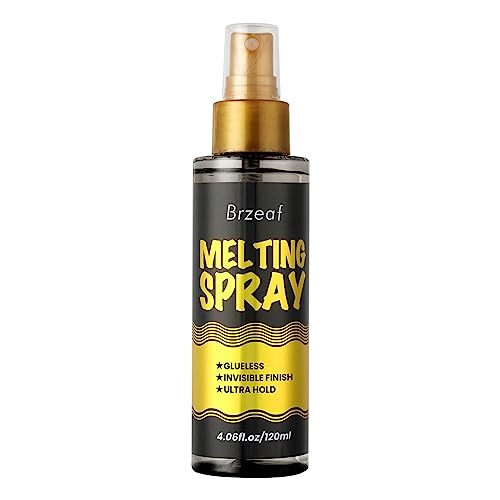Brzeaf Lace Melting Spray and Holding Spray(120ml), Extreme Hold & Glueless, Melting Spray for Lace Wigs, Strong Natural Finishing Hold, Dries Quickly, Wig Melting Spray & Hair Adhesive for Wigs