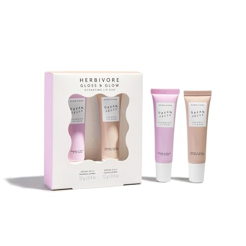 HERBIVORE Dream Jelly Multi-Oil Lip Balm for Hydration + Plumping with Linoleic Acid, Shea Butter, and Vegan Waxes - Plant-based, Vegan, Cruelty-Free