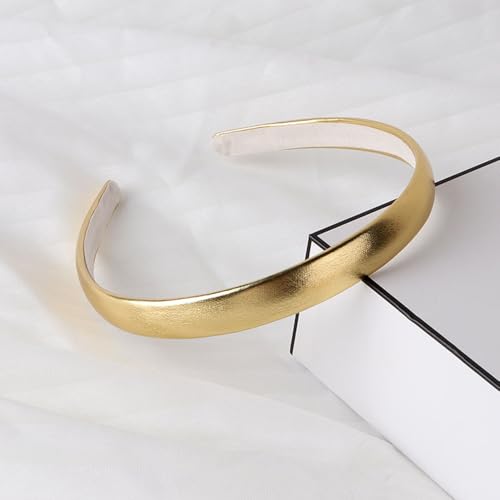 Gold Headband for Women and Girls - Satin Hair Band, Cute Headpiece, Hair Accessories