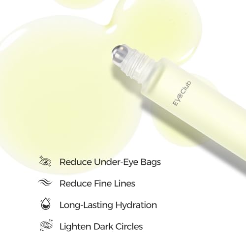 Retinol Under Eye Brightener Roller - Jojoba Oil Eye Serum with Roller Massage - Anti-Aging eye Treatment for Help Skin Barrier Repair, Reduce Fine Lines