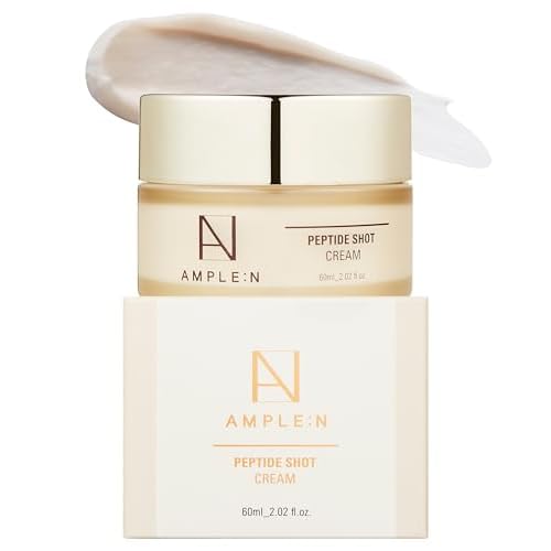 Peptide Shot Cream - Korean Face Moisturizer with 6 Peptides & Gold Extract for Skin Elasticity & Deep Hydration, Nourishing Anti-Aging Daily Face Cream for Dry Mature Skin, 2.02 oz