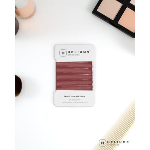 Heliums Large Bobby Pins - Dark Brown - 2.5 Inch Extra Long Straight Hair Pins, Enamel Coated - 24 Count