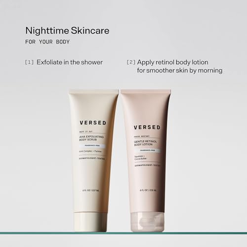 Versed Buff It Out AHA Exfoliating Body Scrub and Mask - Lactic Acid & Glycolic Acid Exfoliant - Microfine Pumice Body Exfoliator to Polish and Smooth Bumpy, Dry Skin - Vegan & Cruelty-Free (8 oz)