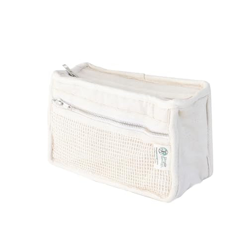 Simple Ecology Organic Cotton Canvas Padded Toiletry, Cosmetic, Travel Bag - Natural