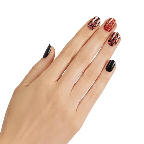 Dashing Diva Gloss Nail Strips - Hallow Queen | UV Free, Chip Resistant, Long Lasting Gel Nail Stickers | Contains 32 Nail Wraps, 1 Prep Pad, 1 Nail File