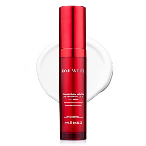 Koji White 2% Kojic Acid Dipalmitate + 3% Tranexamic Acid Serum - Facial Serum for Women, Hydrating with Niacinamide - Vegan, Fragrance-Free, Unscented for Sensitive Skin & Uneven Tone - 1.01 Fl Oz