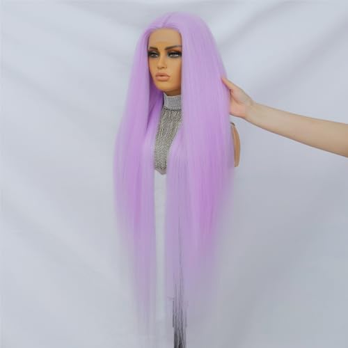 Felek 40 Inch Purple Straight 13x6 Lace Front Wigs Super Long Synthetic Pre-plucked Lace Wigs Wear and Go Glueless HD Lace Frontal Wig For Fashion Women/Girls (13x6 Lace Purple)