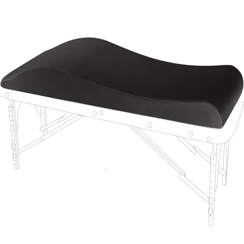 Lash Bed Foam Topper, Ergonomic Curvy Eyelash Mattress Topper for Massage Table, Beauty Salon Massage Table Padding Topper, 30D Esthetician Bed Cushion with Removable Cover (Black-60 cm)