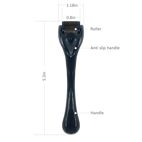 Derma Roller Microneedling Roller for Face - 0.25mm, (Black)