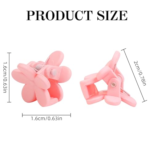 TERSE Mini Flower Hair Clip for Women Girls - 50Pcs Colorful Baby Hair Clips Cute Small Hair Clips Mini Claw Clips Strong Grip Toddler Hair Accessories for Hair Styling