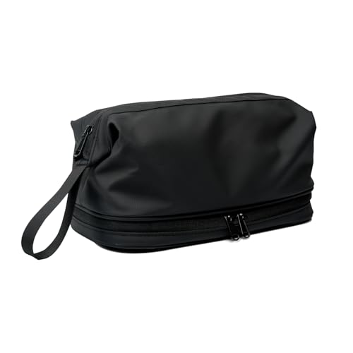 Large Travel Toiletry Bag for men women,Makeup Organizer Bag, Dopp Kit,Waterproof Hanging Cosmetic Bag for Toiletries Accessories(Black)