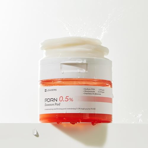 LEADERS PDRN 0.5% Essence Pad ? Firming & Moisturizing Face Pads for Sensitive Skin ? Anti-Aging, Help Skin Elasticity, Hydrating & Soothing Daily Skincare with Skin Barrier Support 135 ml - 70 Pads