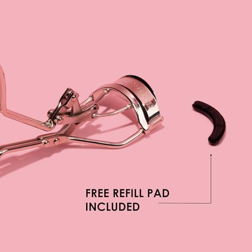 JAPONESQUE Power Curler Eyelash Curler, Instant Lash Curler for Longer Lashes, Silicone Pad, Nickel Finish