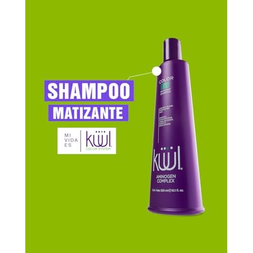 KUUL MATIZANT SHAMPOO 33.81 oz - PURPLE SHAMPOO - (MATIZANTE CABELLOS CANOS RUBIOS O DECOLORADOS COLOR DEL LIQUIDO = MORADO) - 1000 ML