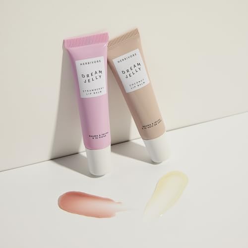 HERBIVORE Dream Jelly Multi-Oil Lip Balm for Hydration + Plumping with Linoleic Acid, Shea Butter, and Vegan Waxes - Plant-based, Vegan, Cruelty-Free