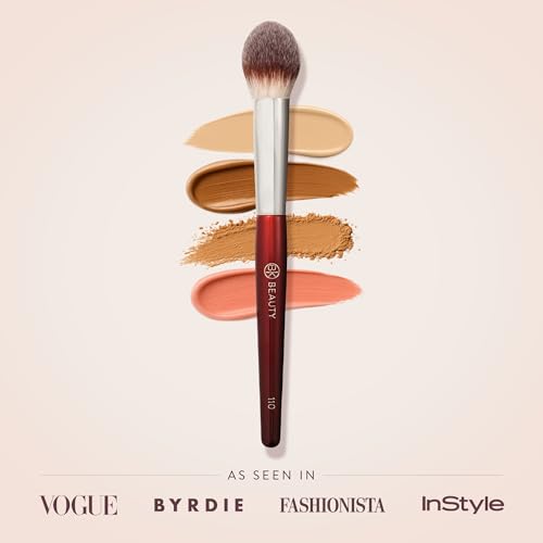 BK BEAUTY 110 LARGE CONCEALER BRUSH ? Dense Tapered Under-Eye Concealer Brush for Quick Blending, Full Coverage Finish, No Product Absorption