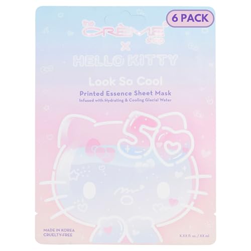 The Cr?me Shop x Hello Kitty Feel So Clear Printed Essence Sheet Mask, Clarifying and Hydrating Face Mask with Tea Tree and Hyaluronic Acid - 50th Year Anniversary Limited Edition - (Pack of 6)
