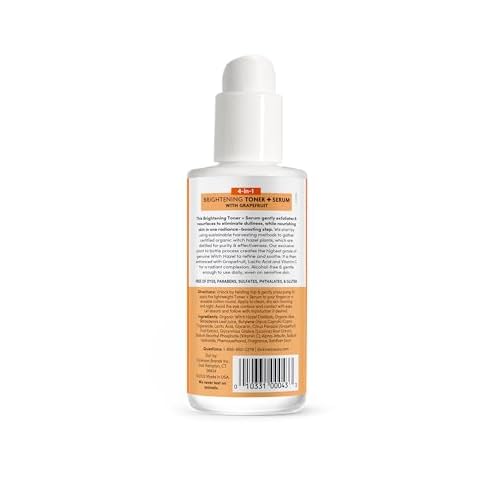 Dickinson's Original Witch Hazel Brightening Toner + Serum with Grapefruit | 100% Natural Distilled Witch Hazel | Alcohol-Free | Gently Exfoliates & Tones Skin | Refines Pores| 4 Fl Oz