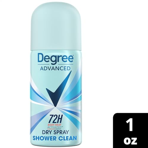 Degree Advanced Antiperspirant Deodorant Spray, Shower Clean 2-Pack ? Travel Deodorant for Women, 72H Protection, 1 Oz Ea