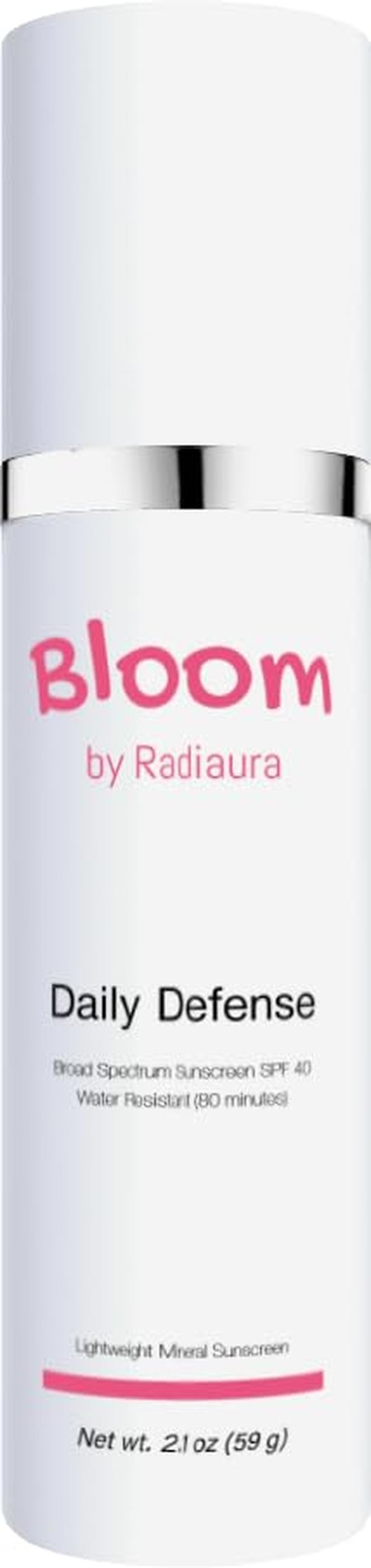 Bloom by Radiaura Daily Defense Broad Spectrum Sunscreen, SPF 40, Water Resistant 80 Minutes, 2.1 oz