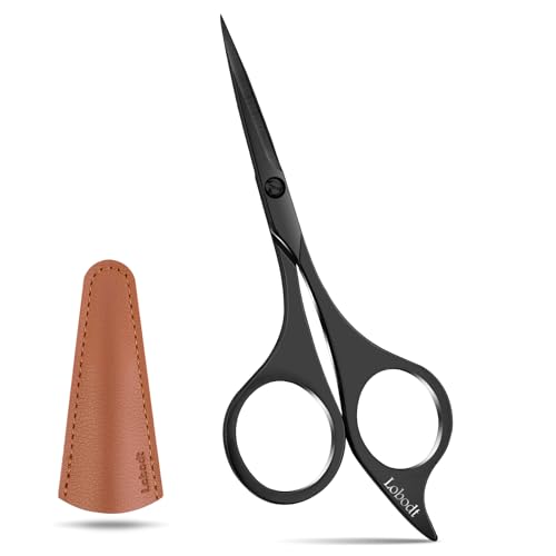 Professional beard scissors, 4.9-inch (black) small pointed stainless steel hairdressing scissors, Moustache Trimming£¬suitable for personal care and beauty of both men and women