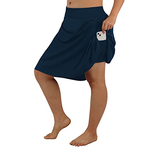 beroy Women Plus Size Skorts Skirts Knee Length Running Skirts for Women with Pockets