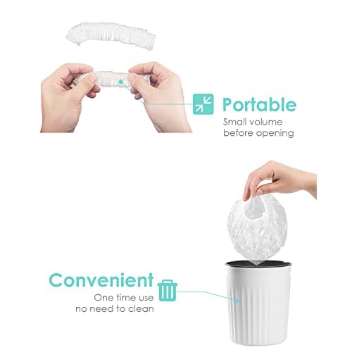 Auban 50 PCS Shower Cap Disposable,Bath Caps Larger Thick Clear Waterproof Plastic Elastic Hair Bath Caps For Women Hotel Travel Essentials Accessories Deep Conditioning Hair Care(19.3")