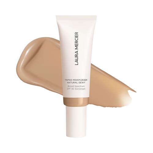 Laura Mercier Tinted Moisturizer Natural Dewy with SPF 30: 24HR+ Hydration, Long Lasting, Sheer to Light, Buildable Coverage, Dewy Finish, Improve Skin Tone and Texture, Skin Tint