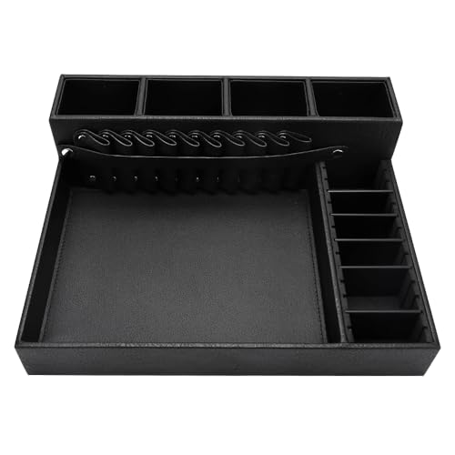 Barber Storage Box,Hairdressing Tool Holder, Multifunctional Detachable Large Storage Box, Shear Holder PU Leather Salon Scissors Holder, Hair Cutting Tools Storage Case for Barber Accessories(Large)