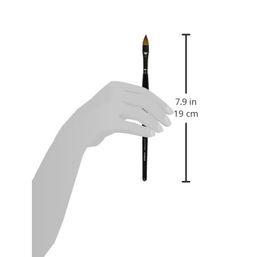 da Vinci Nails Series 18142 Acrylic Technique Nail Brush, Short Pointed Oval Kolinsky Red Sable with Lacquered Handle, Size 8