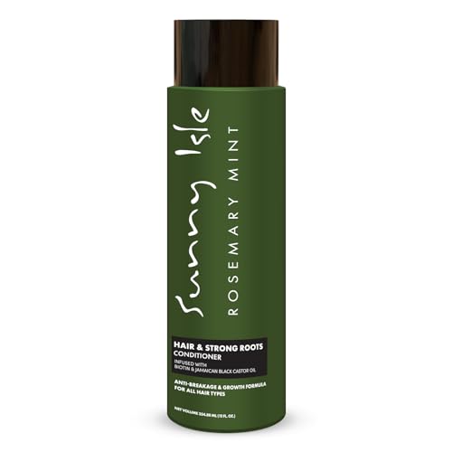 Sunny Isle Rosemary Mint Hair & Strong Roots Conditioner 12oz | Anti-Breakage & Growth Formula | Infused with Biotin & Jamaican Black Castor Oil | All Hair Types