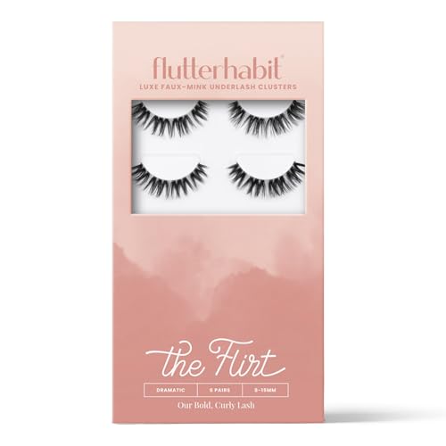 The Flirt Natural Lashes ? Natural Lash Clusters for Women - Salon Quality At Home Eyelashes Extension Kit - 6 Lash Sets - No Lash Glue Included