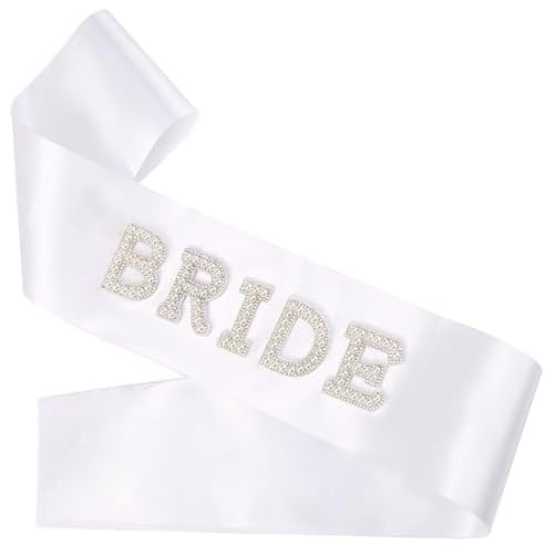 Bride Sash with Pearls and Rhinestones, Bride to Be Sash Gift, Bachelorette Party Sash Accessories, Bachelorette Party Decorations, Bridal Shower Gift Wedding Decorations