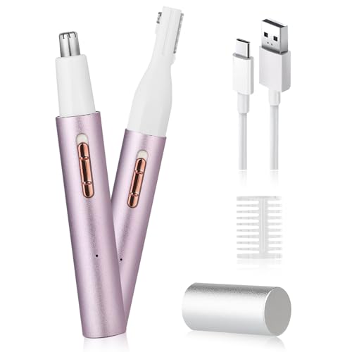 2025 Rechargeable Nose and Ear Hair Trimmer for Women Men ? Painless Facial and Eyebrow Hair Remover, Dual-Edge Blades, IPX7 Waterproof, Compact and Portable Electric Clipper