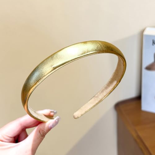 Gold Headband for Women and Girls - Satin Hair Band, Cute Headpiece, Hair Accessories