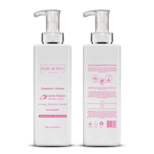 Maru & Ming Cleopatra's Dream -Concentrated Organic Luxury Goat Milk (AHA's), Rice, Manuka Honey Body Wash 27. oz 1-Pack