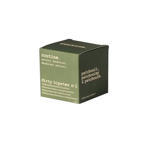 Routine ROUTINE Aluminum Free Natural Deodorant for Women and Men, Antiperspirant Deodorant for sensitive skin 58g Patchouli, Patchouley & Patchoul? (DIRTY HIPSTER NO. 1 Jar)