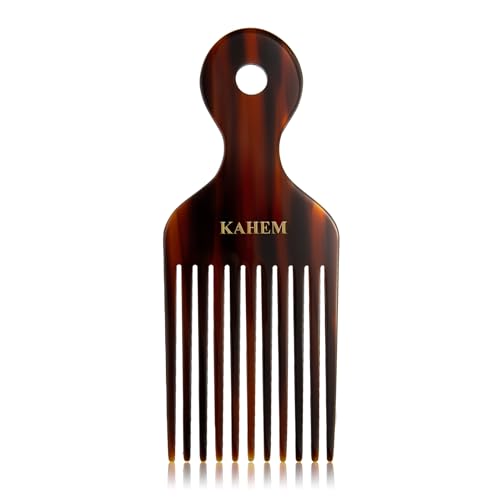 KAHEM Wide Tooth Pick Comb for Long, Thick, Curly Hair - 6.89 Inch Detangling and Lifting Comb for Women and Men's Hair Styling