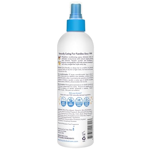 Fairy Tales Tangle Tamer Static Free Detangling Spray - Detangler Spray for Kids - Paraben Free, Sulfate Free, Gluten Free, Nut Free - 12 oz