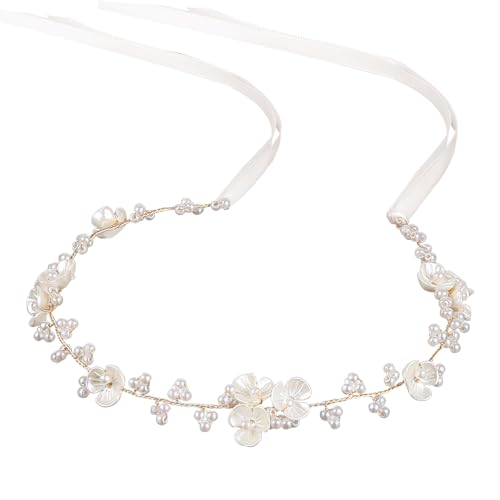 Flower Girl Hair Accessory, Pearl Headpiece for Girls and Women, Wedding, Birthday, Party, and First Communion